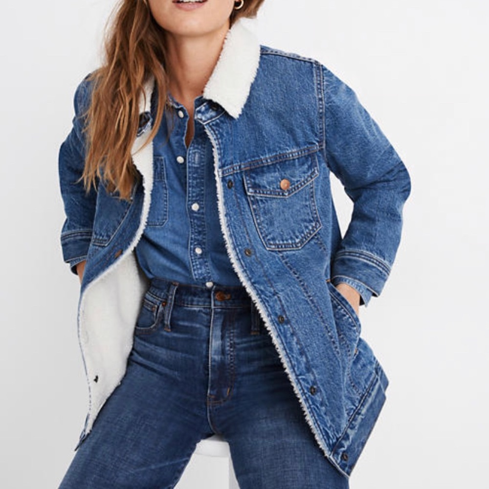Madewell Sherpa Jean jacket NWT in a medium